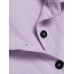 Solid Drawstring Button Lapel 3 4 Sleeve Shirt Dress