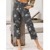 Casual Flowers Print Loose Pocket Long Pants For Women