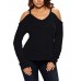 Women V Neck Pullover Cold Shoulder Long Sleeve Sweaters For Women