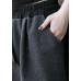 2019 women woolen blended high waist pants loose casual patchwork pants skirt
