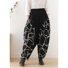 Autumn new cotton linen trousers women's national style literary loose loose casual pants