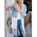 Rainbow Color Block Colorful Stitching Cardigans Open Front Women Casual Sweaters