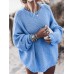 Solid Color Long Sleeve O  neck Oversized Women Causal Sweaters