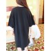 Women Funny Smile Print Round Neck Home Breathable Nightgown