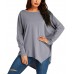 Women Long Sleeve Crewneck Loose Pullover Tunic Shirts