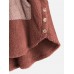 Contrast Color Splice Irregular Hem Hooded Fleece Sweatshirt Coats