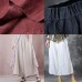 2019 red loose linen pants fall women pockets wide leg pants