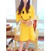 Women Funny Smile Print Round Neck Home Breathable Nightgown