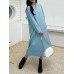 Solid Long Sleeve Lapel Casual Shirt Dress For Women