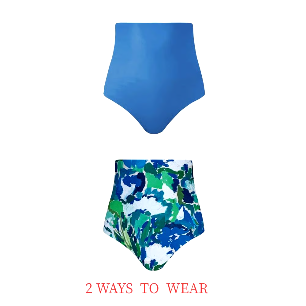 Blue Reversible Multi Wear Bikini And Skirt Swimsuit Set Blue Reversible Multi Wear Bikini And Skirt Swimsuit Set