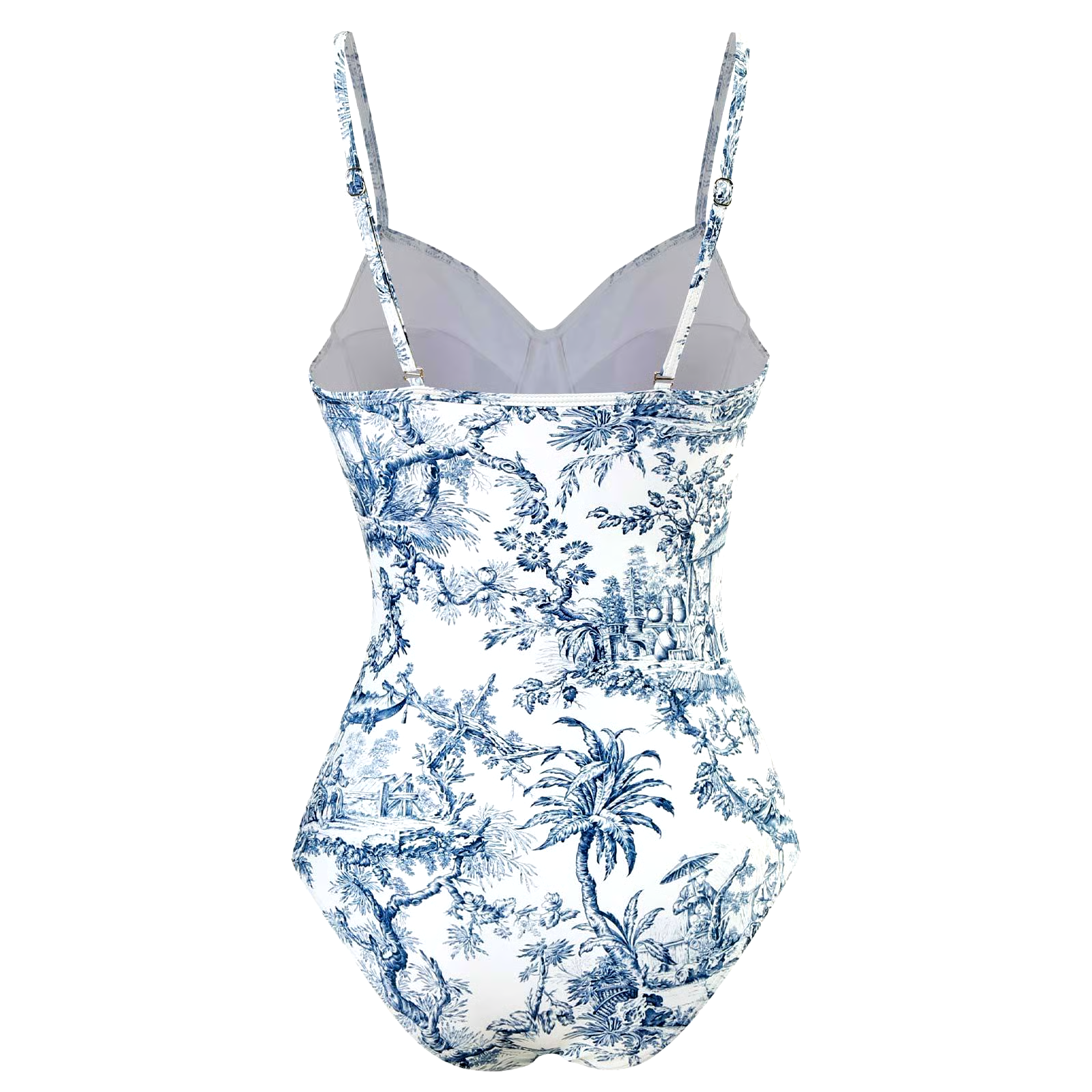 Pastoral Sketch Blue Swimsuit Set