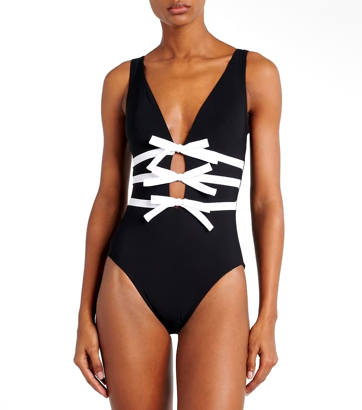 Black V Neck Sexy One Piece Swimsuit Set Black V Neck Sexy One Piece Swimsuit Set
