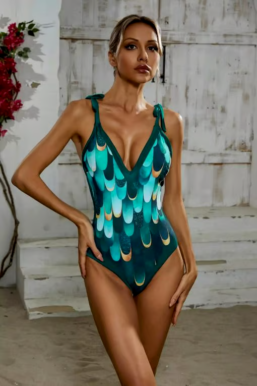 Green Gradient Swimsuit Set