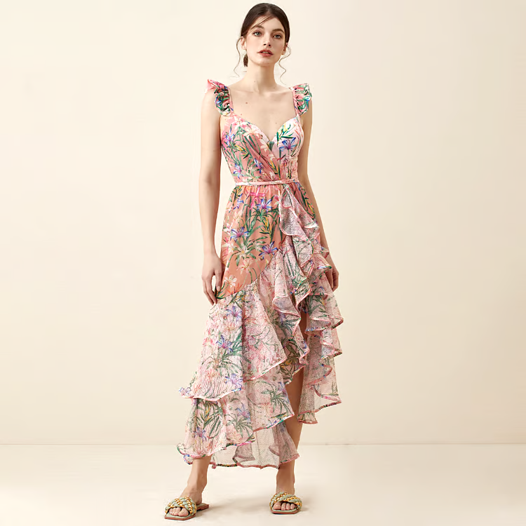 DBVACAY V Neck Cutout Floral Print Fishtail Skirt Swimsuit Set DBVACAY V Neck Cutout Floral Print Fishtail Skirt Swimsuit Set