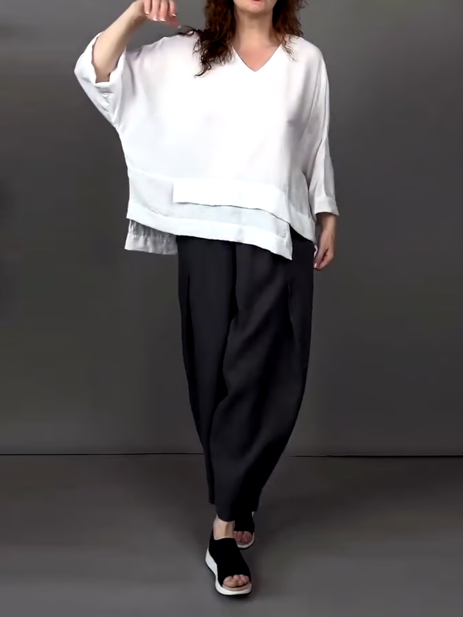 Women'S Casual Solid Color Cotton And Linen Two-Piece Suit Women'S Casual Solid Color Cotton And Linen Two-Piece Suit