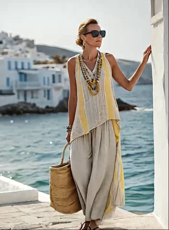 Women'S Loose Striped Pants Suit Women'S Loose Striped Pants Suit