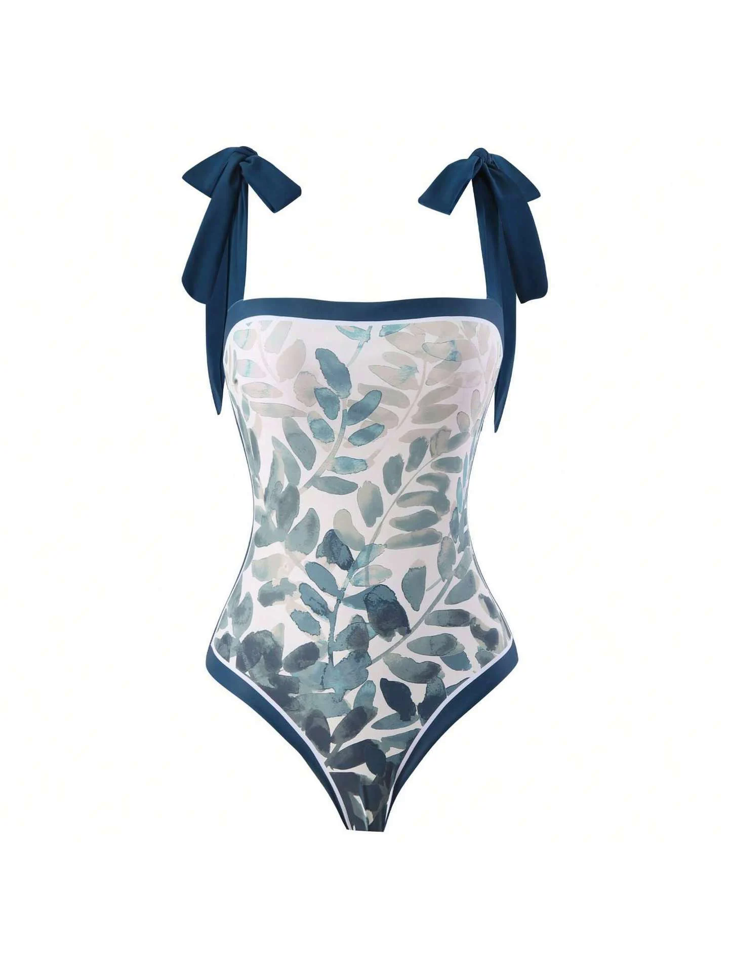 Tie-shoulder Print Two Piece Swimsuit Set