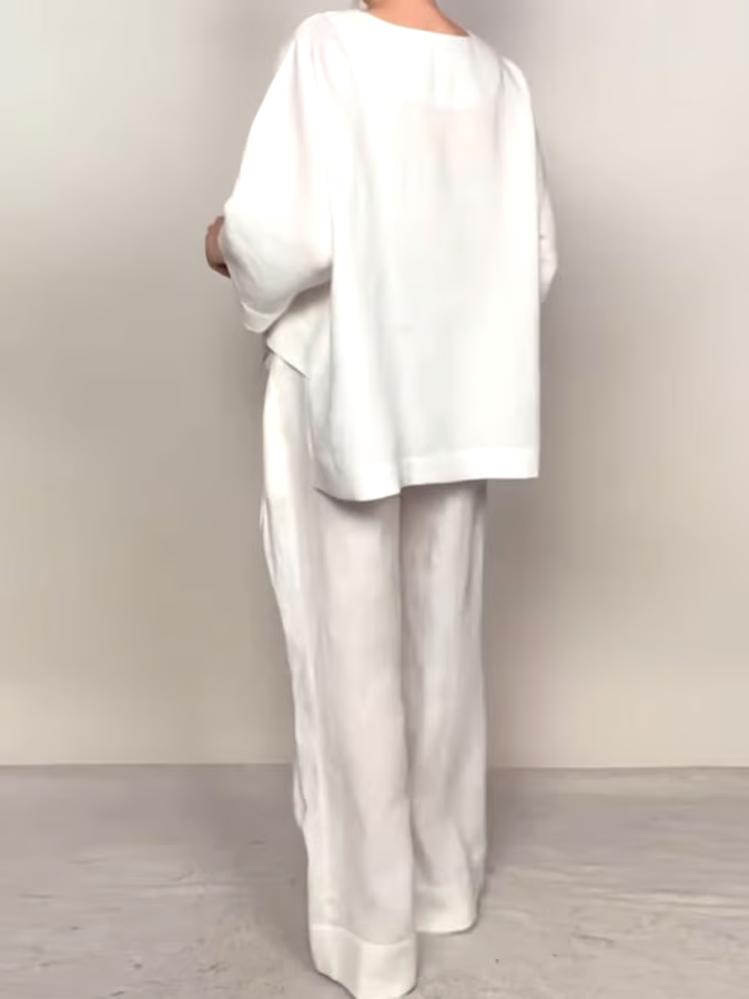 Women'S Casual Solid Color Irregular Cotton And Linen Suit Women'S Casual Solid Color Irregular Cotton And Linen Suit