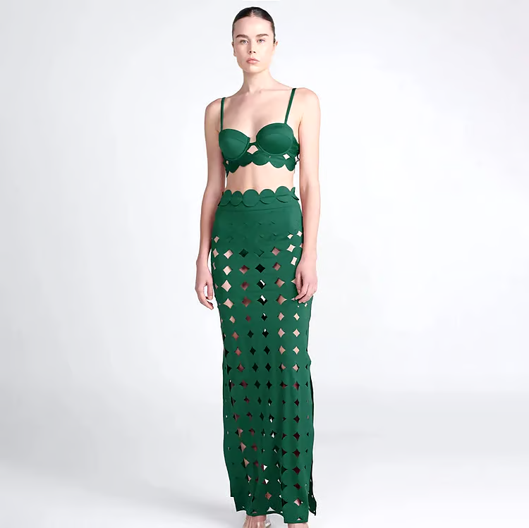 DBVACAY Laser Cutting Circularity Bikini Straight Skirt Swimsuit Set DBVACAY Laser Cutting Circularity Bikini Straight Skirt Swimsuit Set