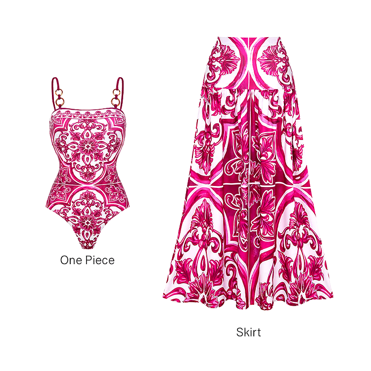 Sling Print Dressi Two Piece Swimsuit Set