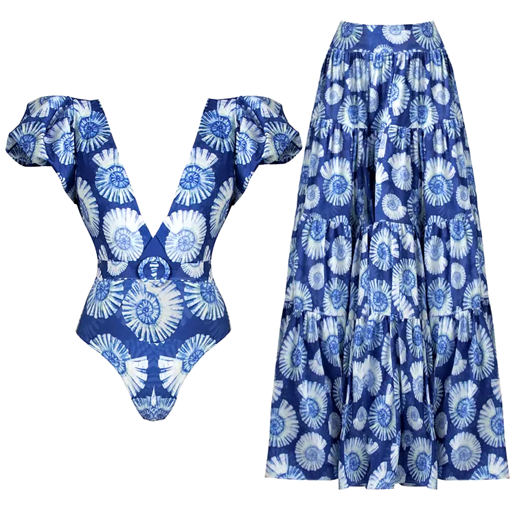 Ruffle Floral print Two Piece Swimsuit Set Ruffle Floral print Two Piece Swimsuit Set