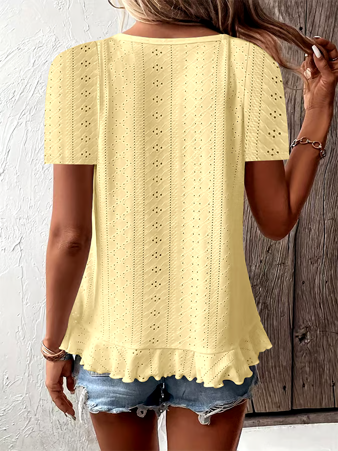 Women's Fashion Casual Solid Color Short Sleeve Round Neck T-Shirt Women's Fashion Casual Solid Color Short Sleeve Round Neck T-Shirt