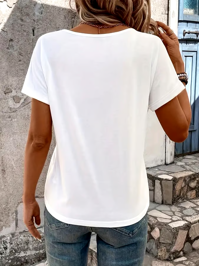 Women's Casual Solid Color Short Sleeve T-Shirt Women's Casual Solid Color Short Sleeve T-Shirt