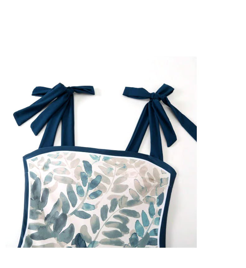 Tie-shoulder Print Two Piece Swimsuit Set