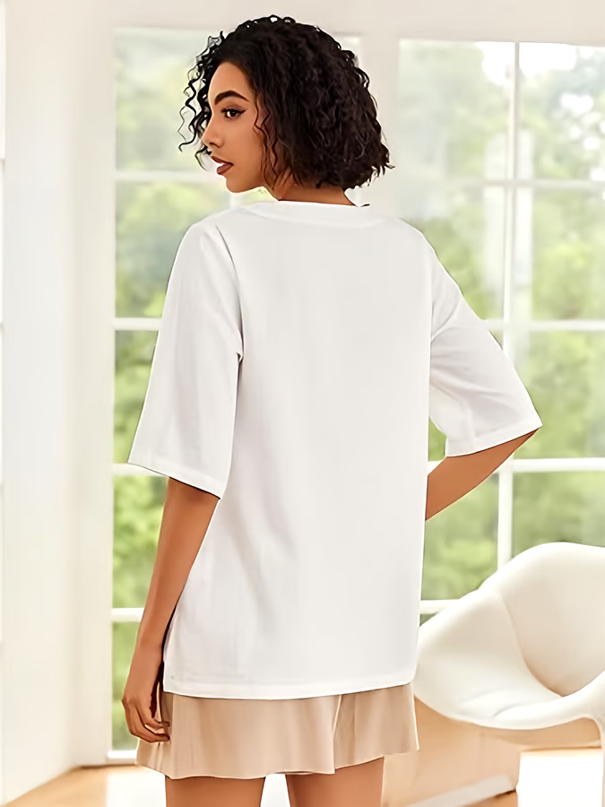 Women's Summer Cotton&Linen Short-Sleeved T-Shirt Women's Summer Cotton&Linen Short-Sleeved T-Shirt