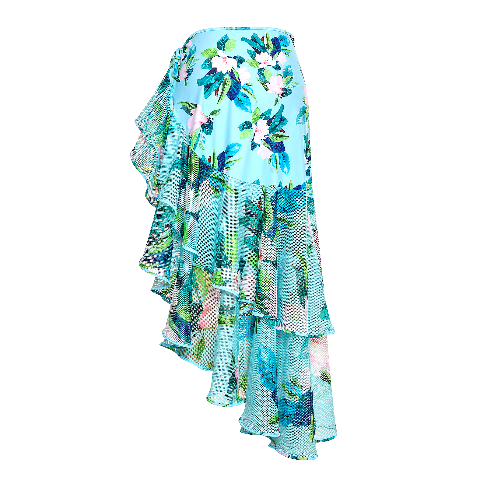 DBVACAY V Neck Floral Printed Long Sleeves Ruffled Wrap Skirt Swimsuit Set DBVACAY V Neck Floral Printed Long Sleeves Ruffled Wrap Skirt Swimsuit Set